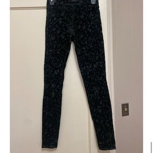 Black and grey velvet J Brand jeans